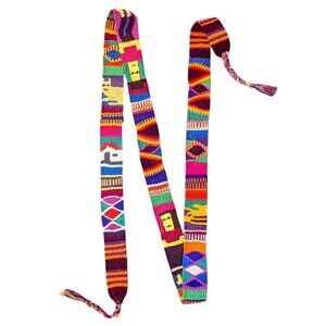 Guatemalan Sash Belt Hand Loomed Folk Art Boho Festival Hippie Dopamine Dressing